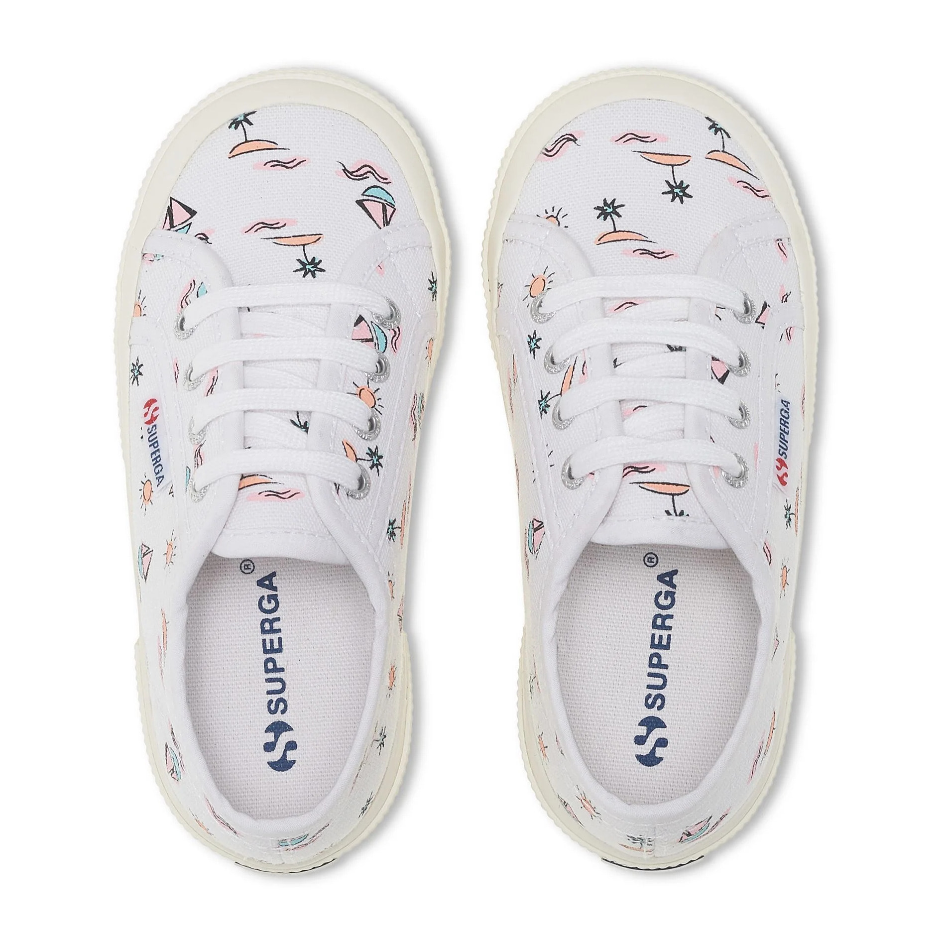 Le Superga Bambino Bianco 2750 KIDS SEA PRINT