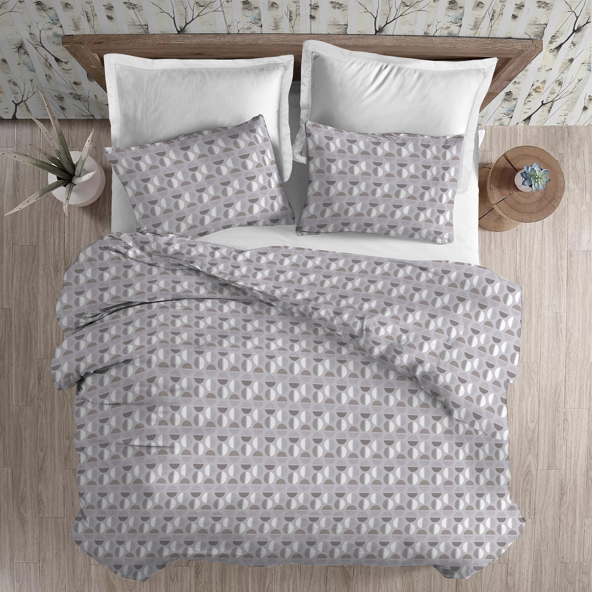 Parure copripiumino in flanella bollo 8487 beige flanella 100% cotone