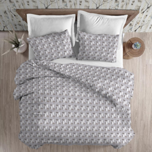 Parure copripiumino in flanella bollo 8487 beige flanella 100% cotone