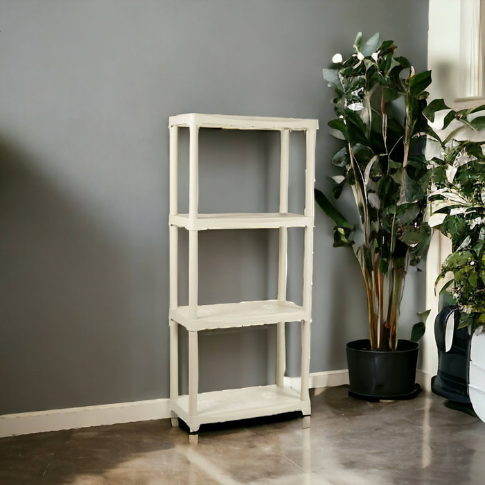 Armadio da esterno Gelsomina, Scaffale outdoor, Armadio balcone multiuso, Armadietto da esterno, 100% Made in Italy, 60x30h133 cm, Bianco
