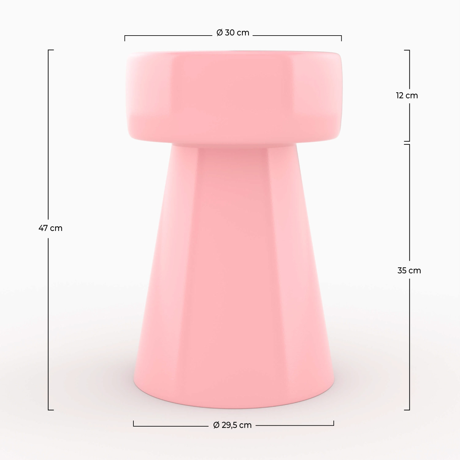 Table d'appoint ronde en métal rose D30 cm - Athéna