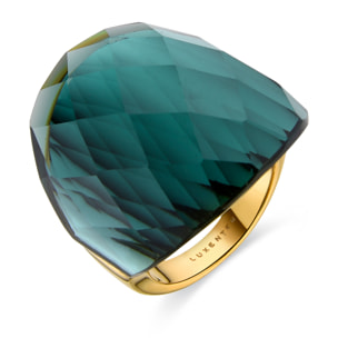 Anillo con Cuarzo Hidrotermal Onix acabado en oro amarillo de 18k