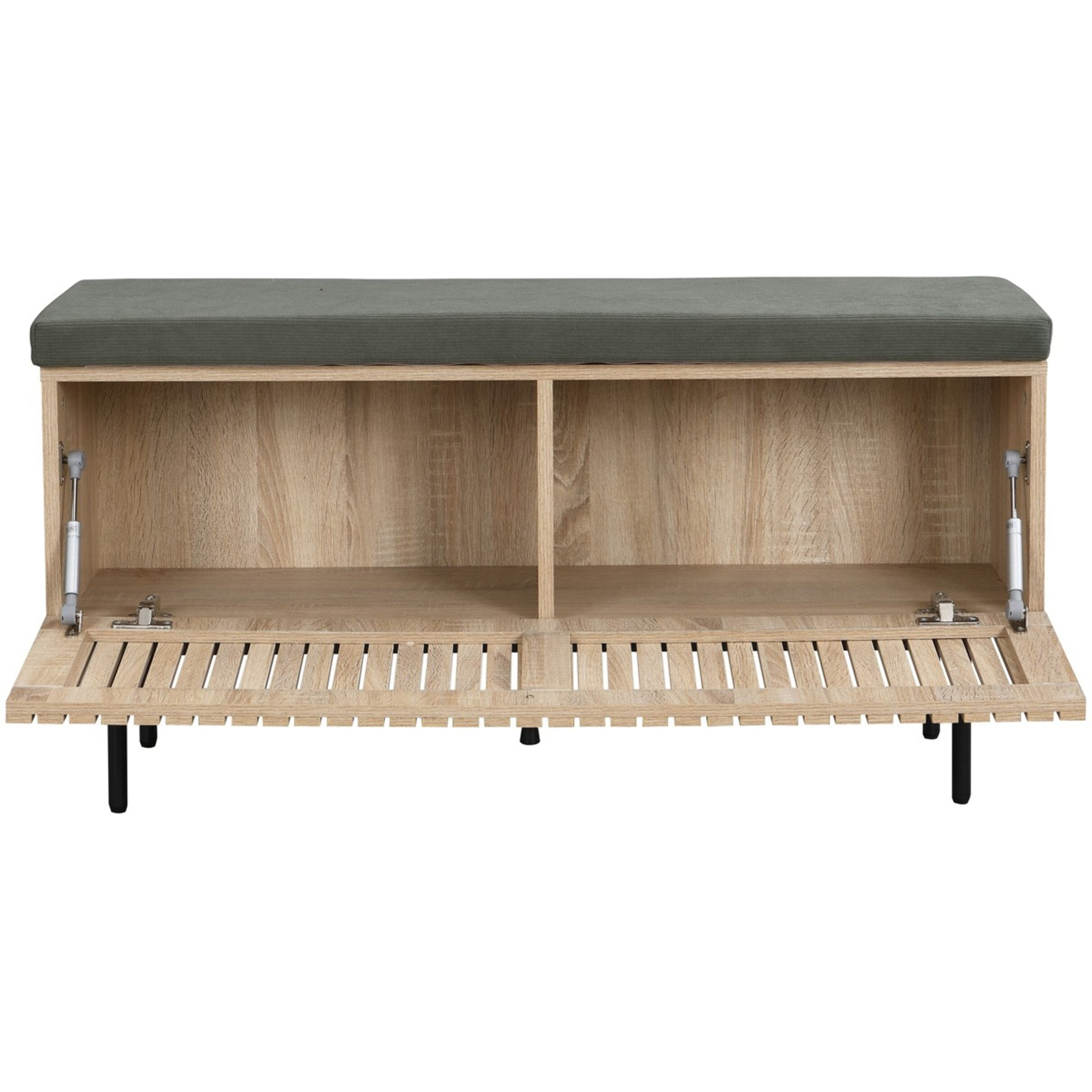 Banc d'entrée avec rangement effet chêne - SOLNA