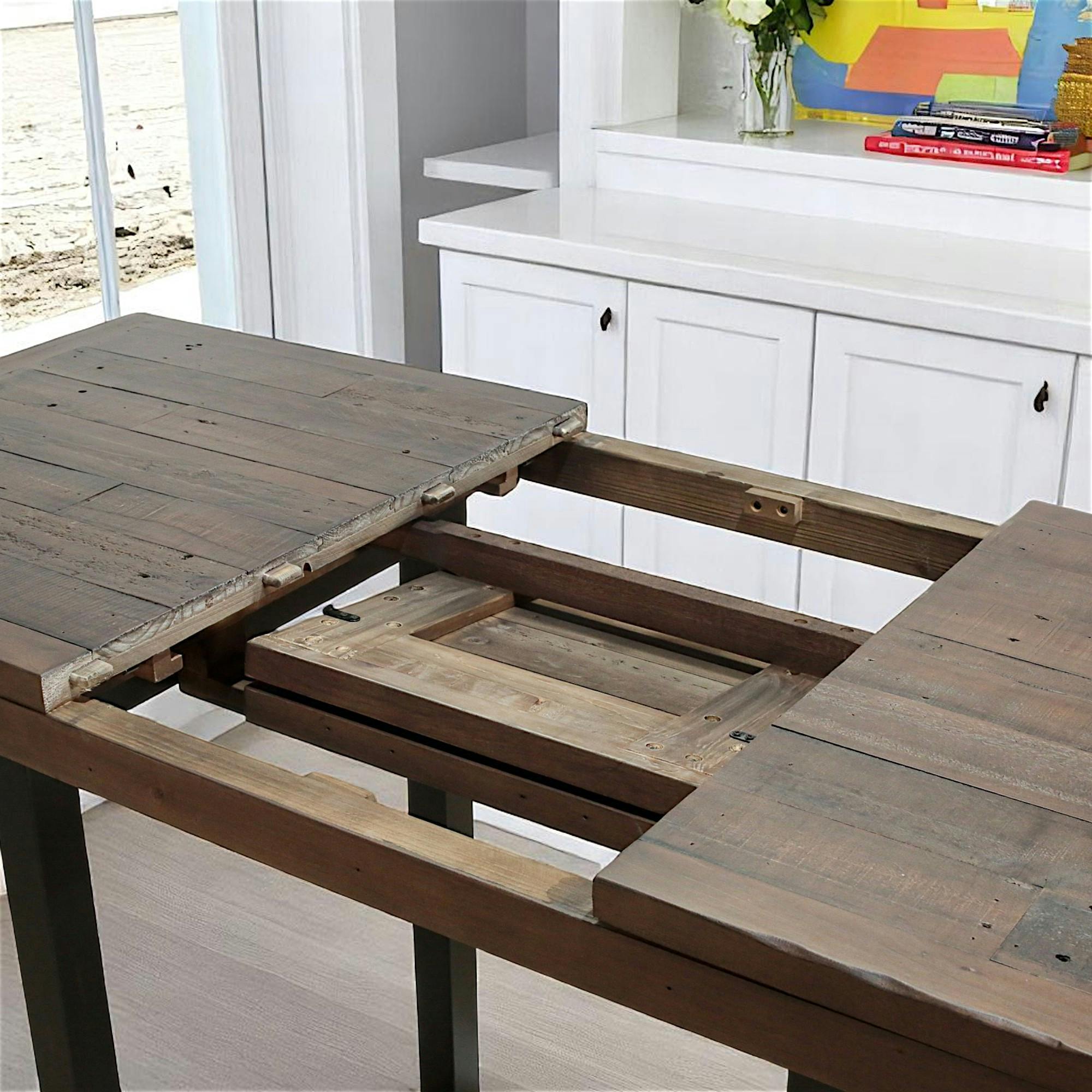 Table haute extensible bois recyclé 120-160 cm SAMOA
