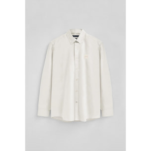 Camisa color crudo de corte regular y cuello abotonado con logo Polo Club