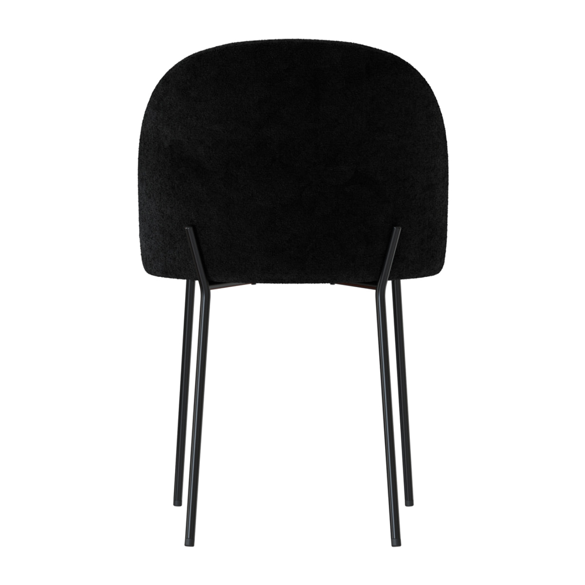 Lot de 2 chaises en tissu bouclette noir - Karl