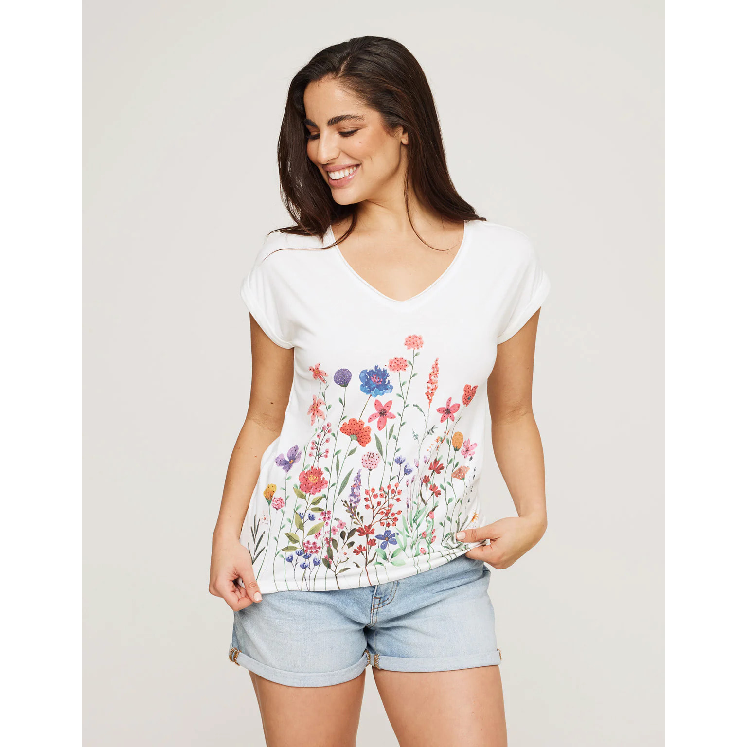 Camiseta Manga Corta Estampado - Floyote