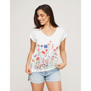 Camiseta Manga Corta Estampado - Floyote
