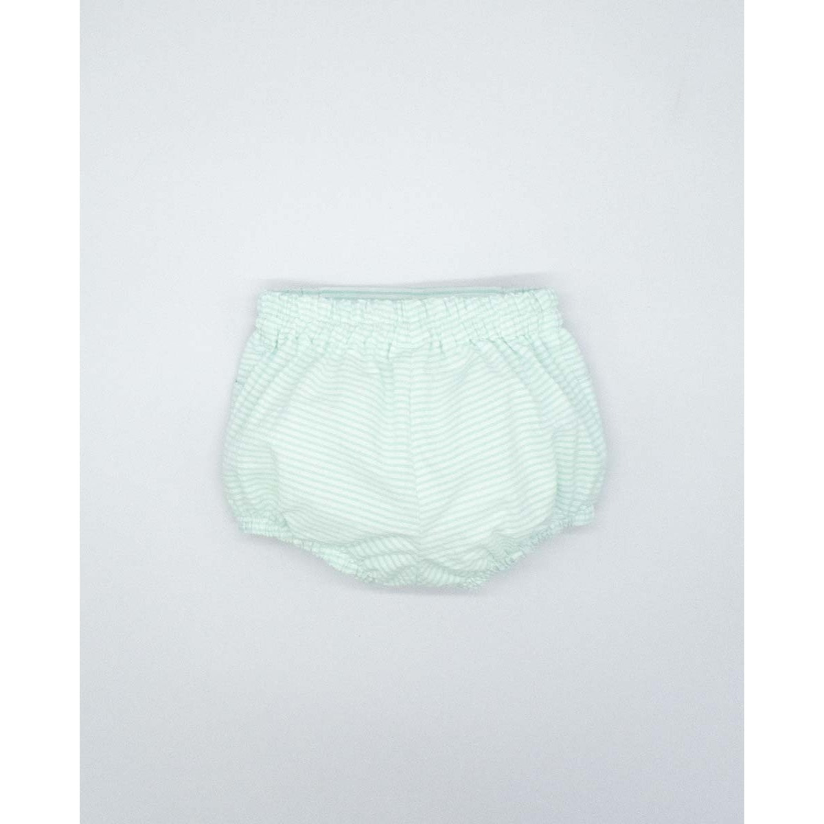 BERMUDA CON GOMITAS SEERSUCKER AZUL Y BLANCO