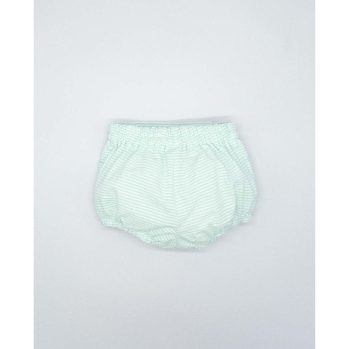 BERMUDA CON GOMITAS SEERSUCKER AZUL Y BLANCO