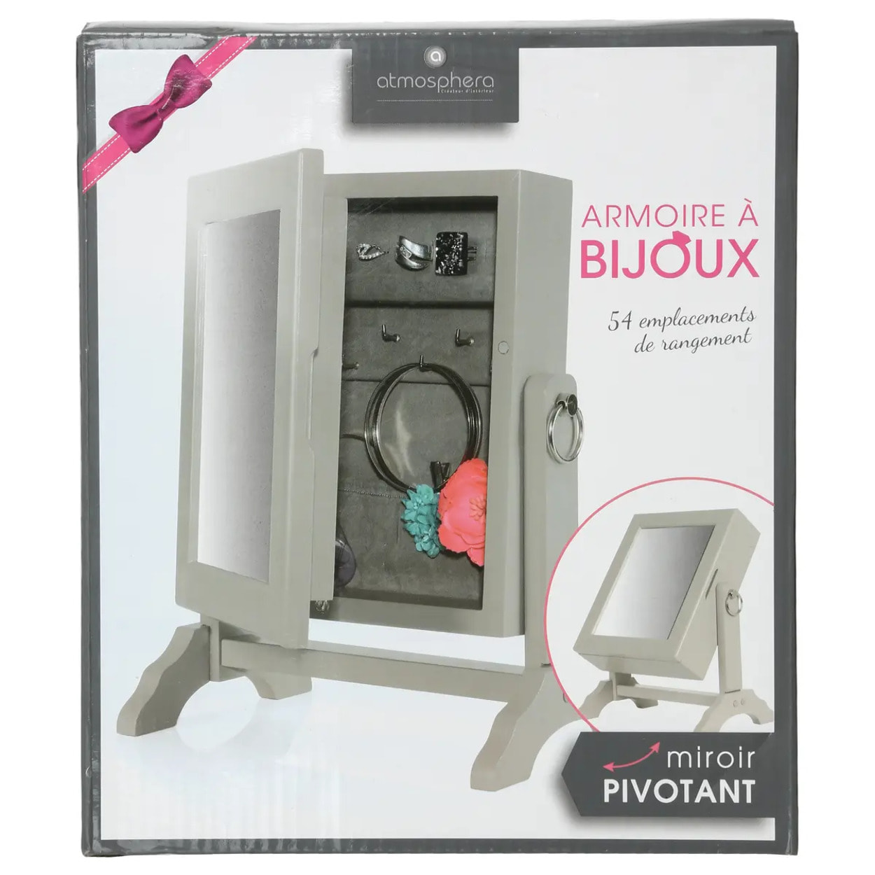 Armoire à bijoux verre 22x28cm