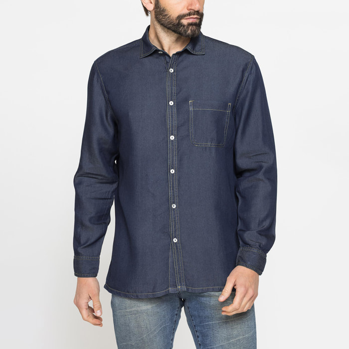 CAMICIA MANICA LUNGA IN LYOCELL EFFETTO DENIM