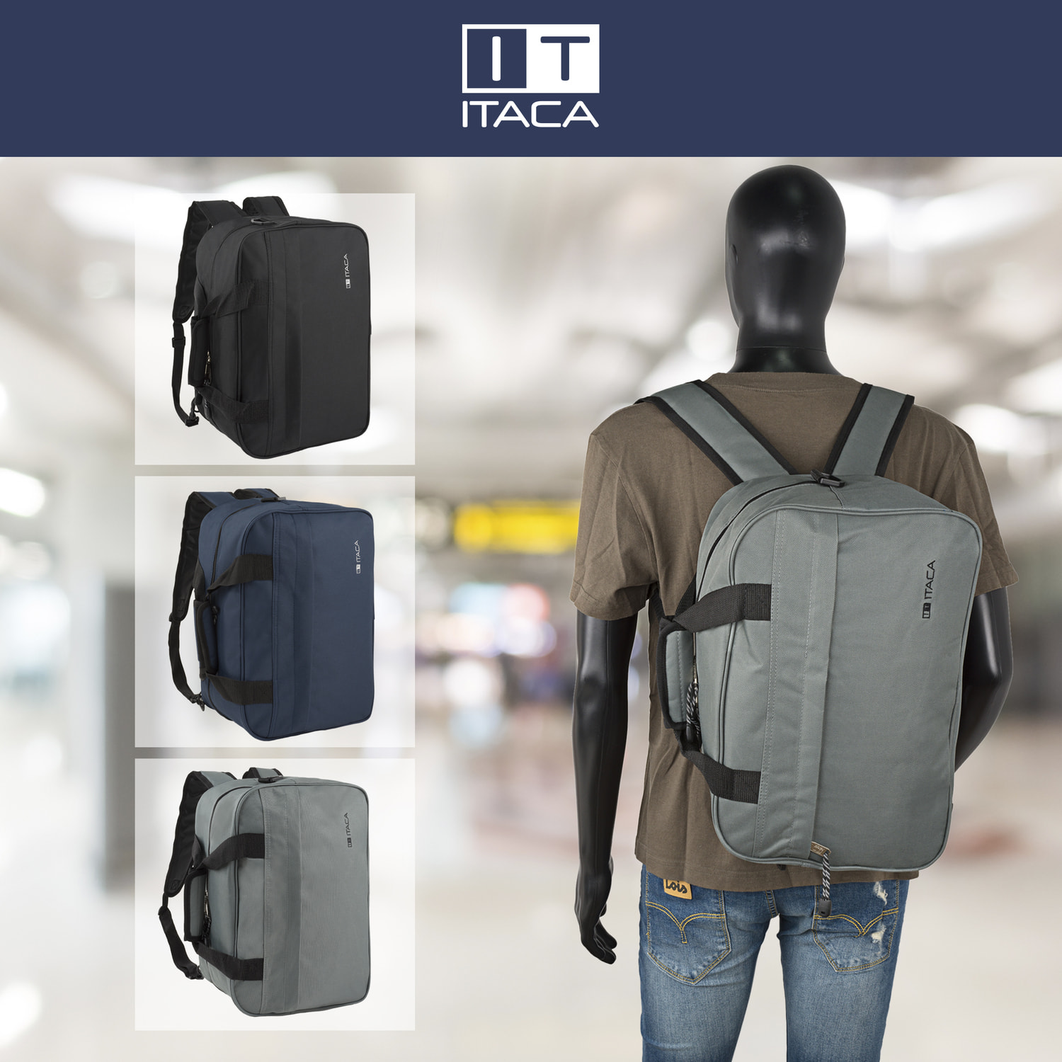 Mochila Viaje Cabina Itaca Spey Gris