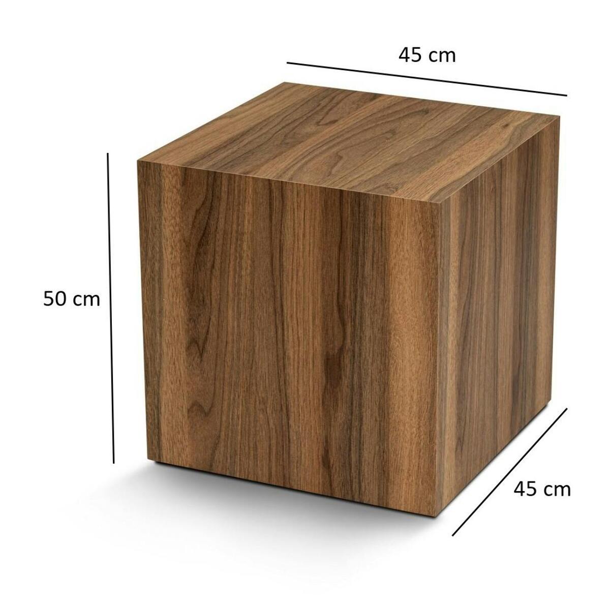 Bout de canapé cube effet bois de noyer - style design MARFA