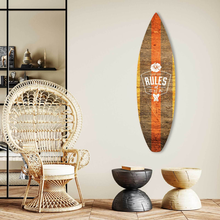 Planche de surf décorative rules of sea Tableau alu Dibond