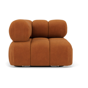 Ruby - module d'assise d'angle gauche en velours texturé - Terracotta