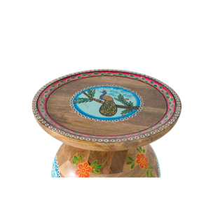 Mesas Auxiliare de Madera de Mango 42 Cm Estilo Étnico Boho