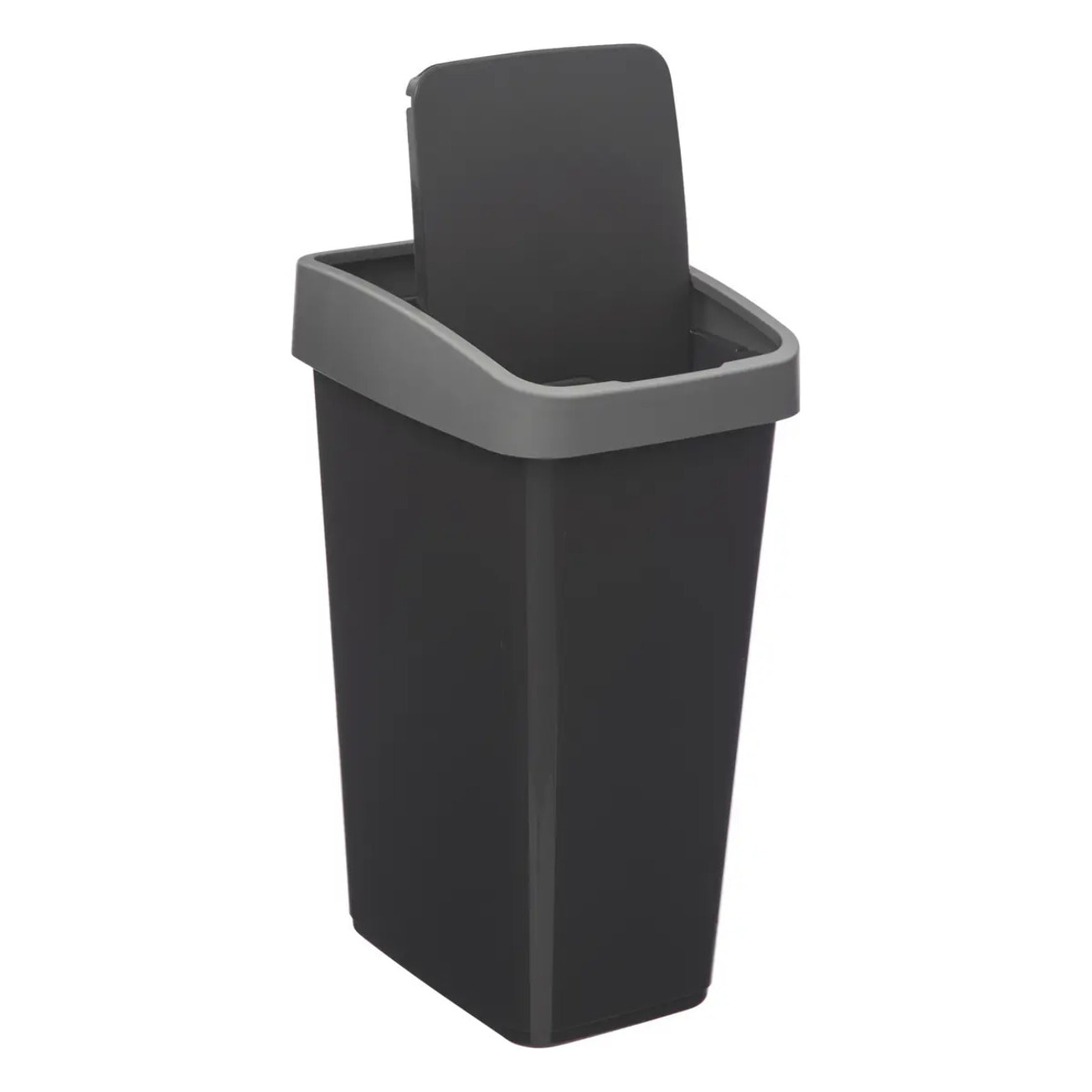 Poubelle 2 ouvertures plastique 25L gris
