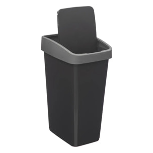 Poubelle 2 ouvertures plastique 25L gris