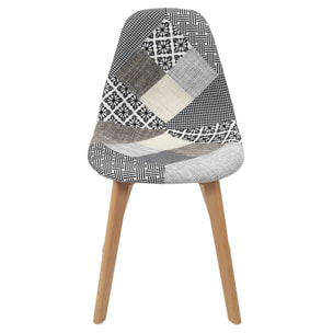 Chaise Patchwork Gris - Lot De 2