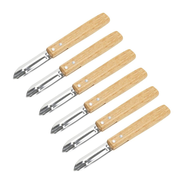 Ensemble de 6 Eplucheurs Econome Nature 16 cm Nirosta