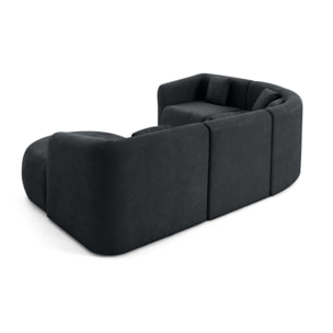 Ikare - canapé modulable d'angle droit - 5 places - avec méridienne - en tissu - Gris