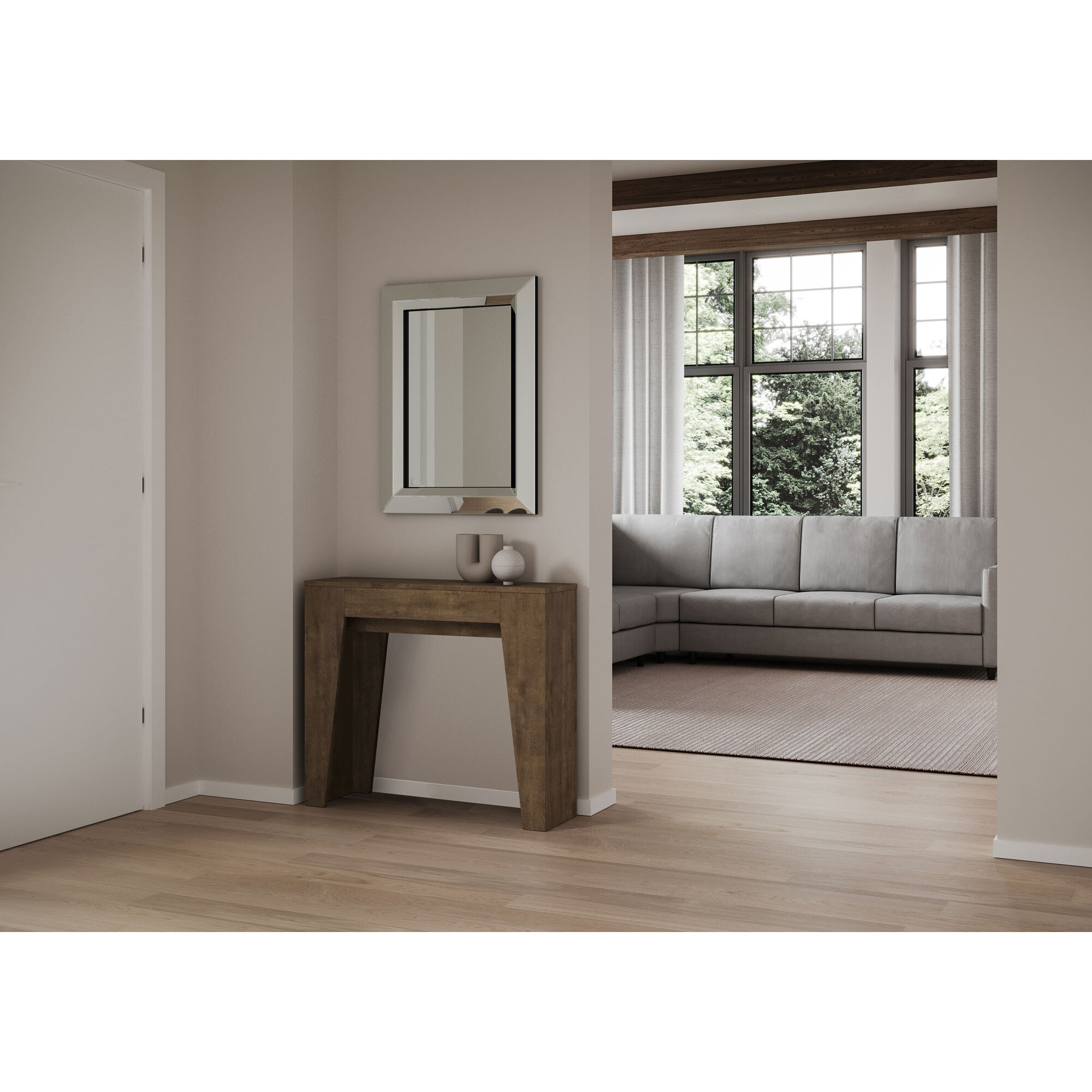 Console Extensible 90x25/181cm Narrow Noyer