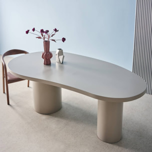 Table à manger organique structure bois d'hévéa 8 places 210cm