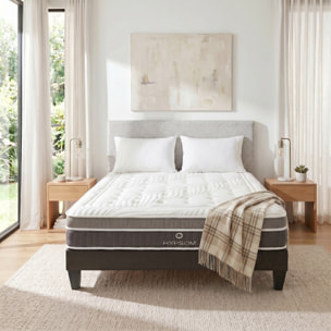 Ensemble Matelas Élégance & Sommier KIT15, 26 cm Mémoire de Forme, Tri-Lattes, Soutien Ferme