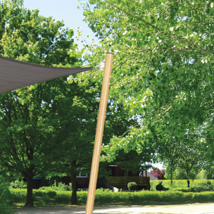 Poteaux ajustables pour voile d'ombrage effet bois - lot de 2