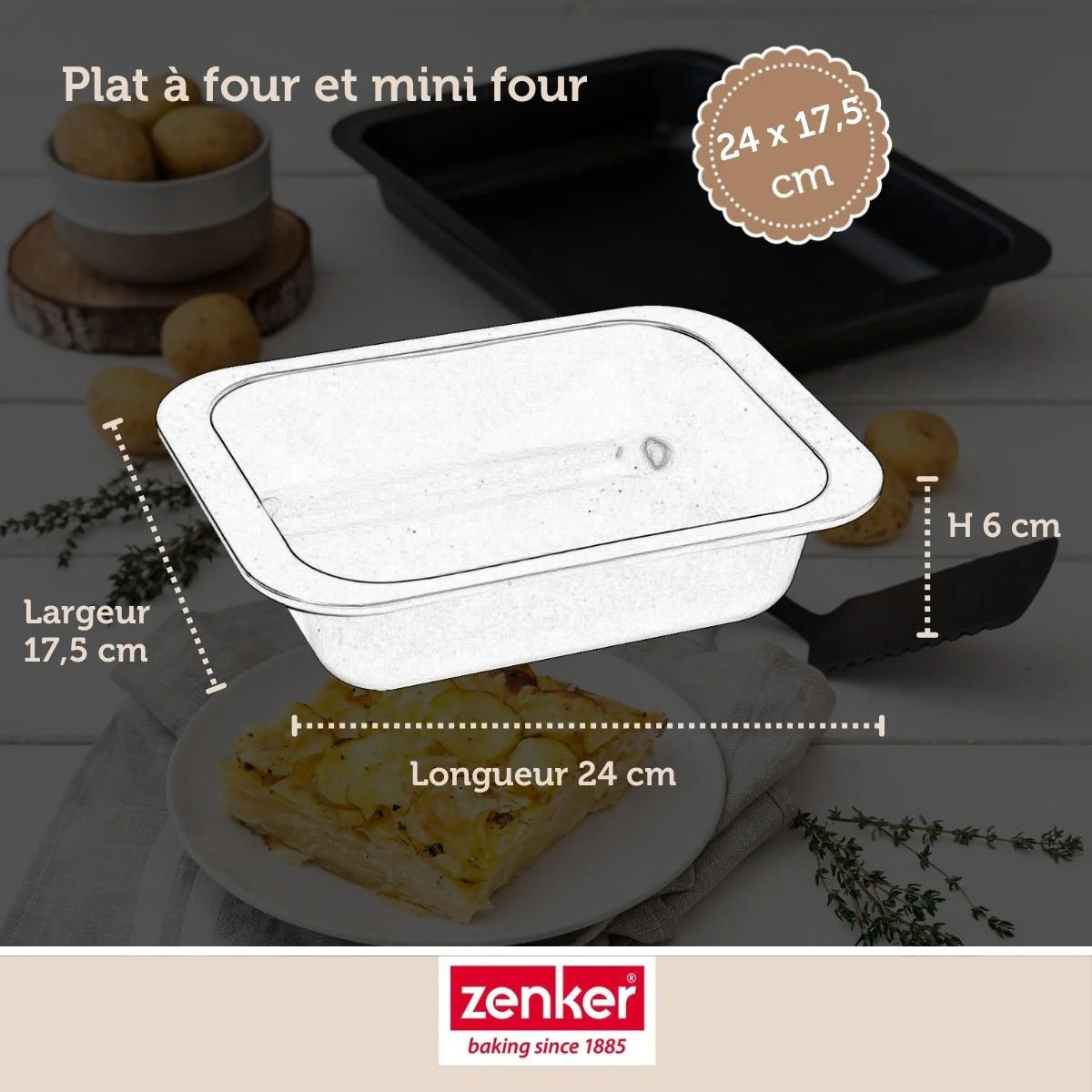 Plat à four 24 x 17,5 cm Zenker Spécial Cooking