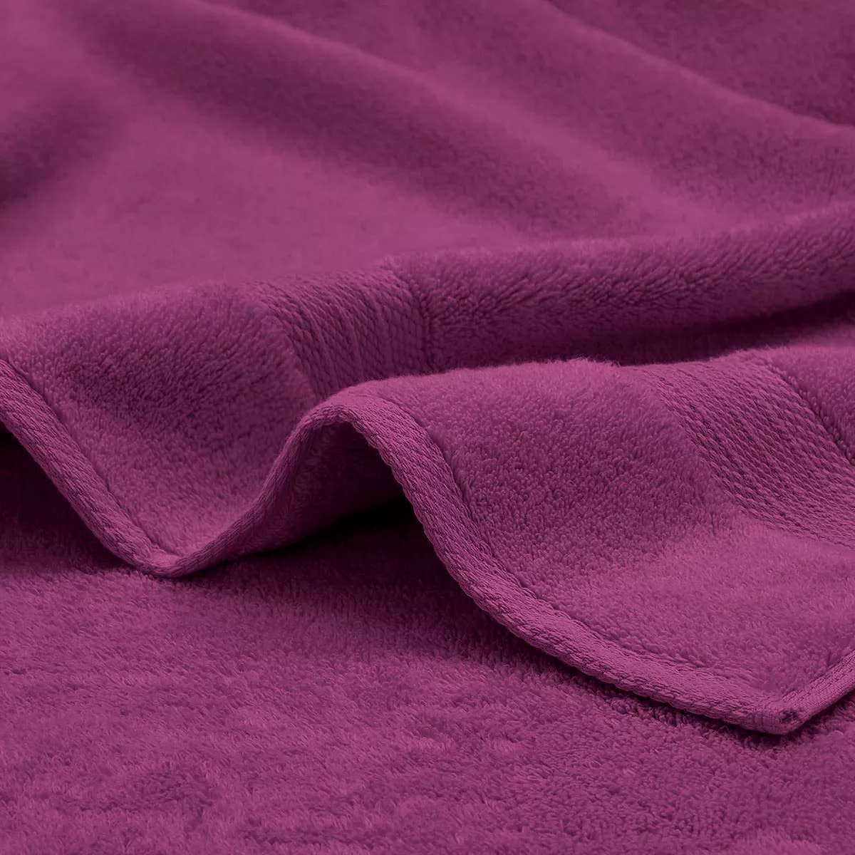 Serviette eponge pur coton 550 g/m² uni violet Elea raisin