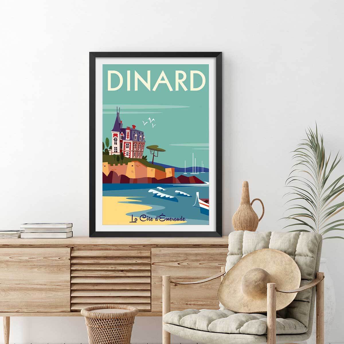 Affiche voyage à dinard Affiche sous cadre noir