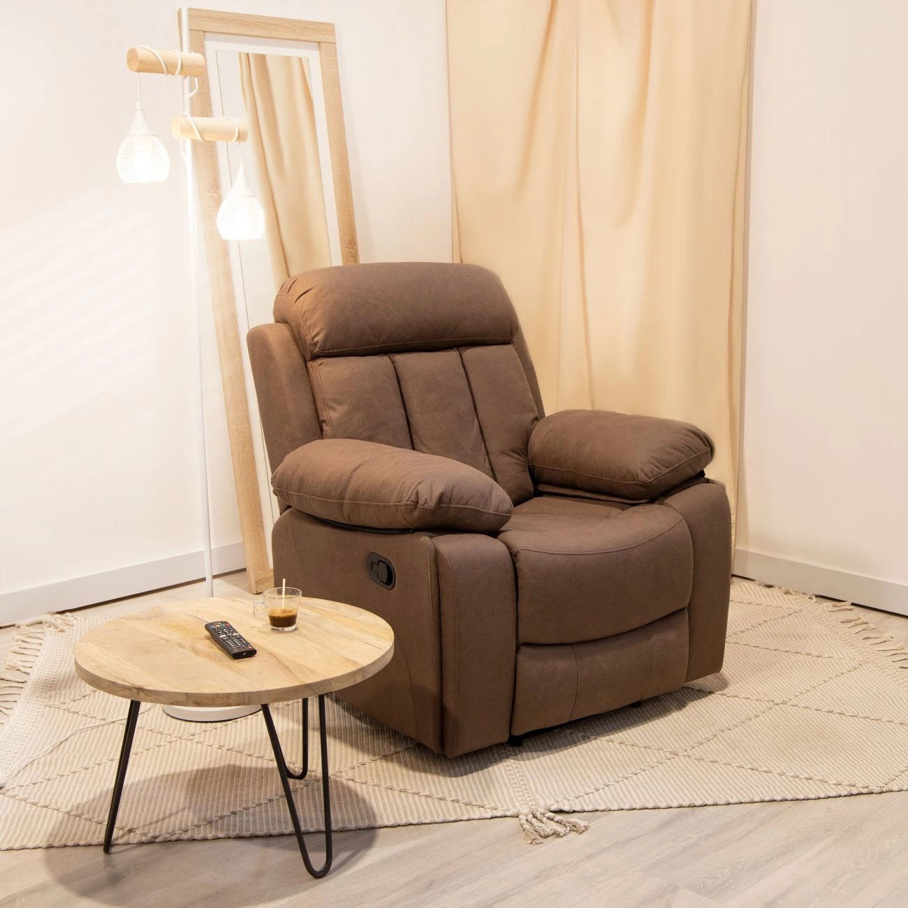 Sillón relax con reposapiés elevable en chocolate 93 cm Kendal Chocolate