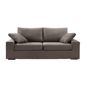 Canapé convertible 6 cm DEULE 3 pl 193 cm tissu Moderne Taupe - Fabriqué en France