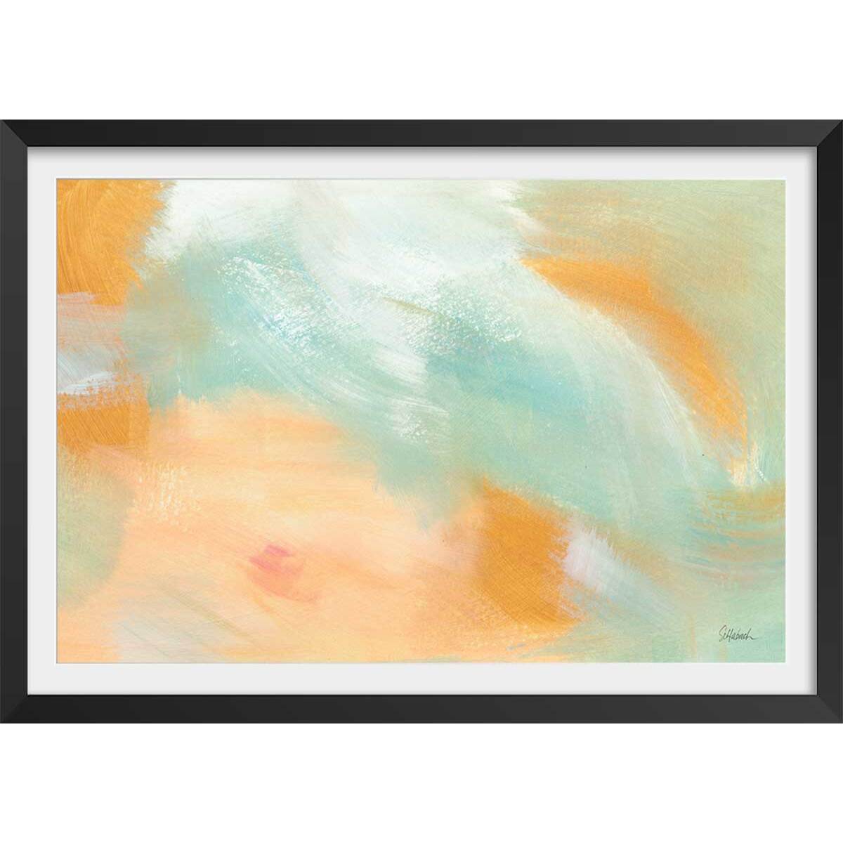 Poster orange blush Affiche + cadre en bois - Noir