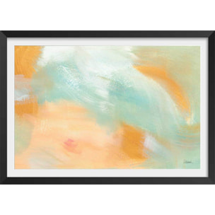 Poster orange blush Affiche + cadre en bois - Noir