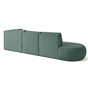 Santorini - canapé modulable d'angle droit - 5 places - en tissu texturé - Vert