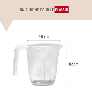 Verre doseur 500 ml en plastique transparent Fackelmann Basic