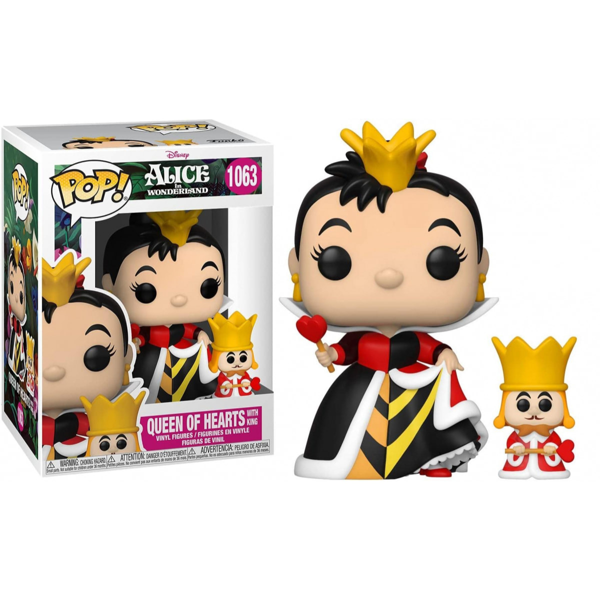 Alice nel Paese delle Meraviglie 70° Anniversario Disney Funko POP Vinile Figura Regina con Re 9 cm