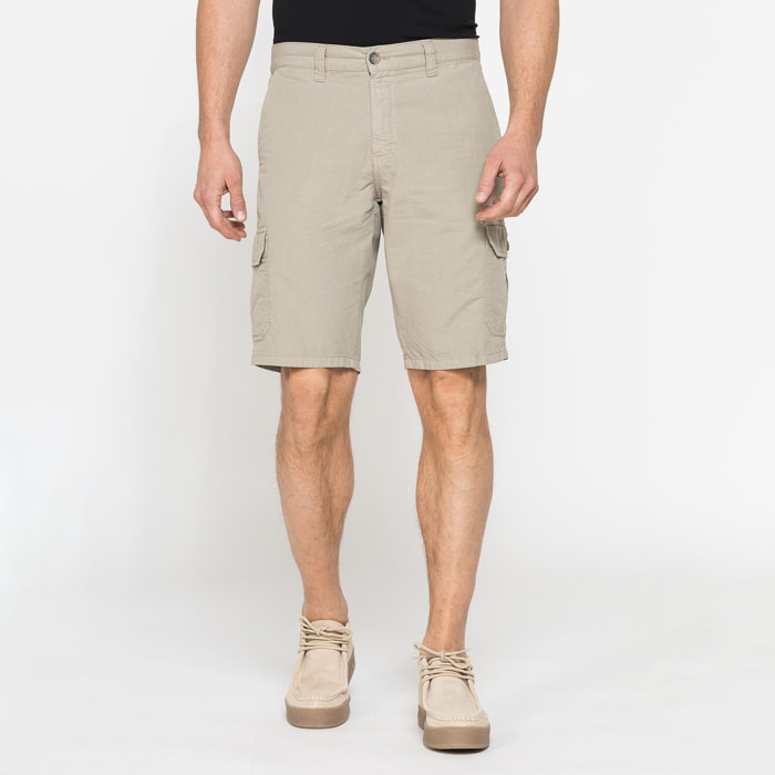 BERMUDA TASCONATO IN LEGGERO RIPSTOP DI COTONE