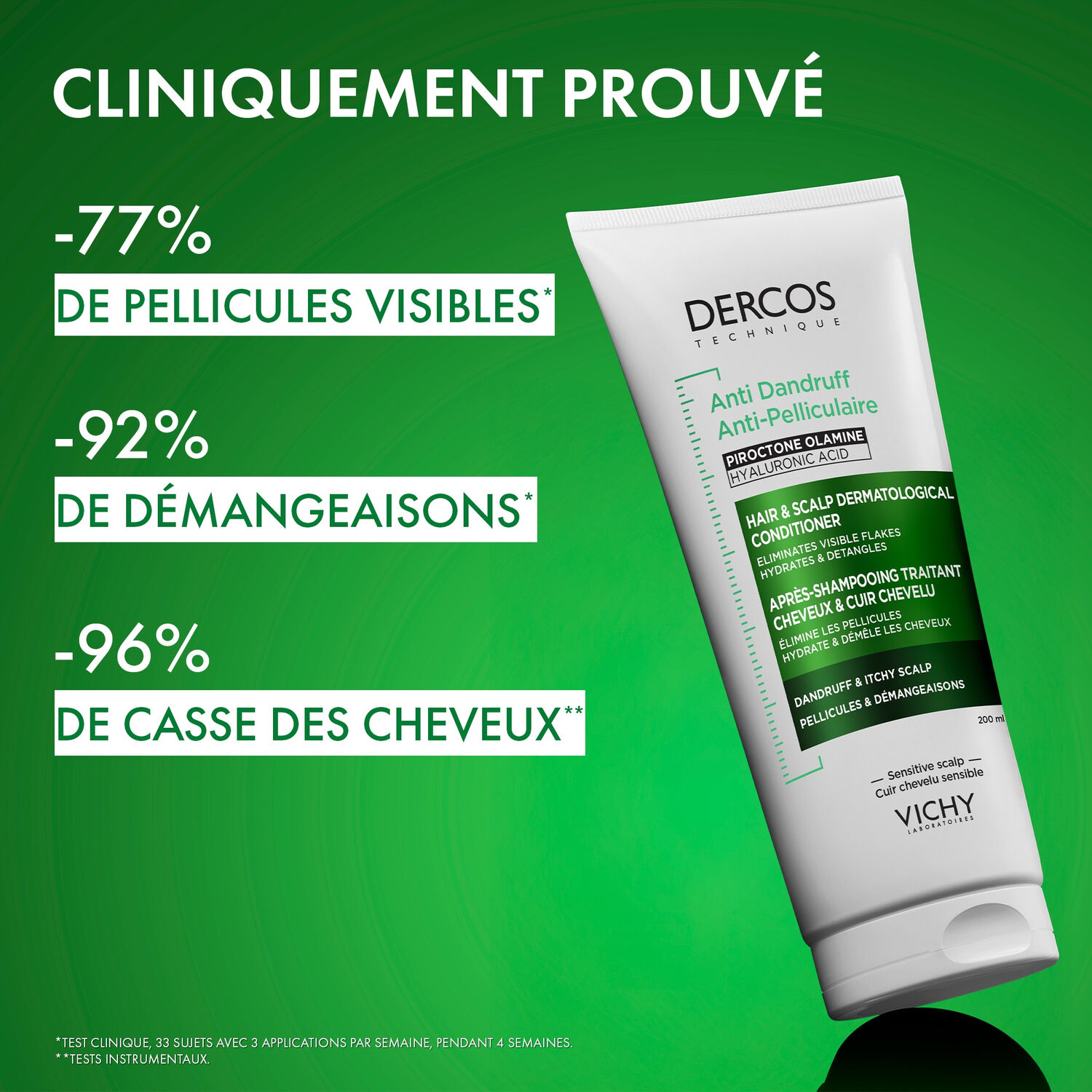 Dercos - Après-Shampooing Démêlant Traitant Hydratant Anti-Pelliculaire