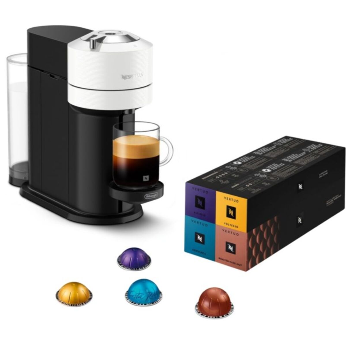 Nespresso machine à capsules Vertuo Next blanc +52 caps ENV120.W