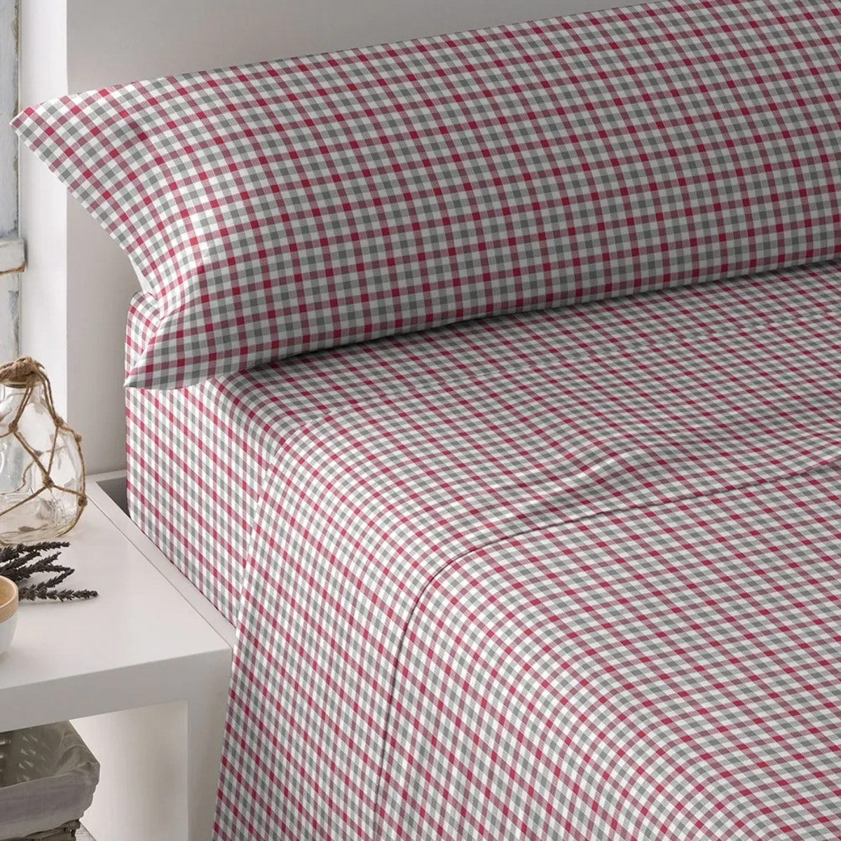 Set di lenzuola in cotone 100% adam verde e rosso