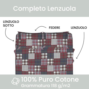Intrecci – Completo lenzuola in cotone 1 piazza e mezza
