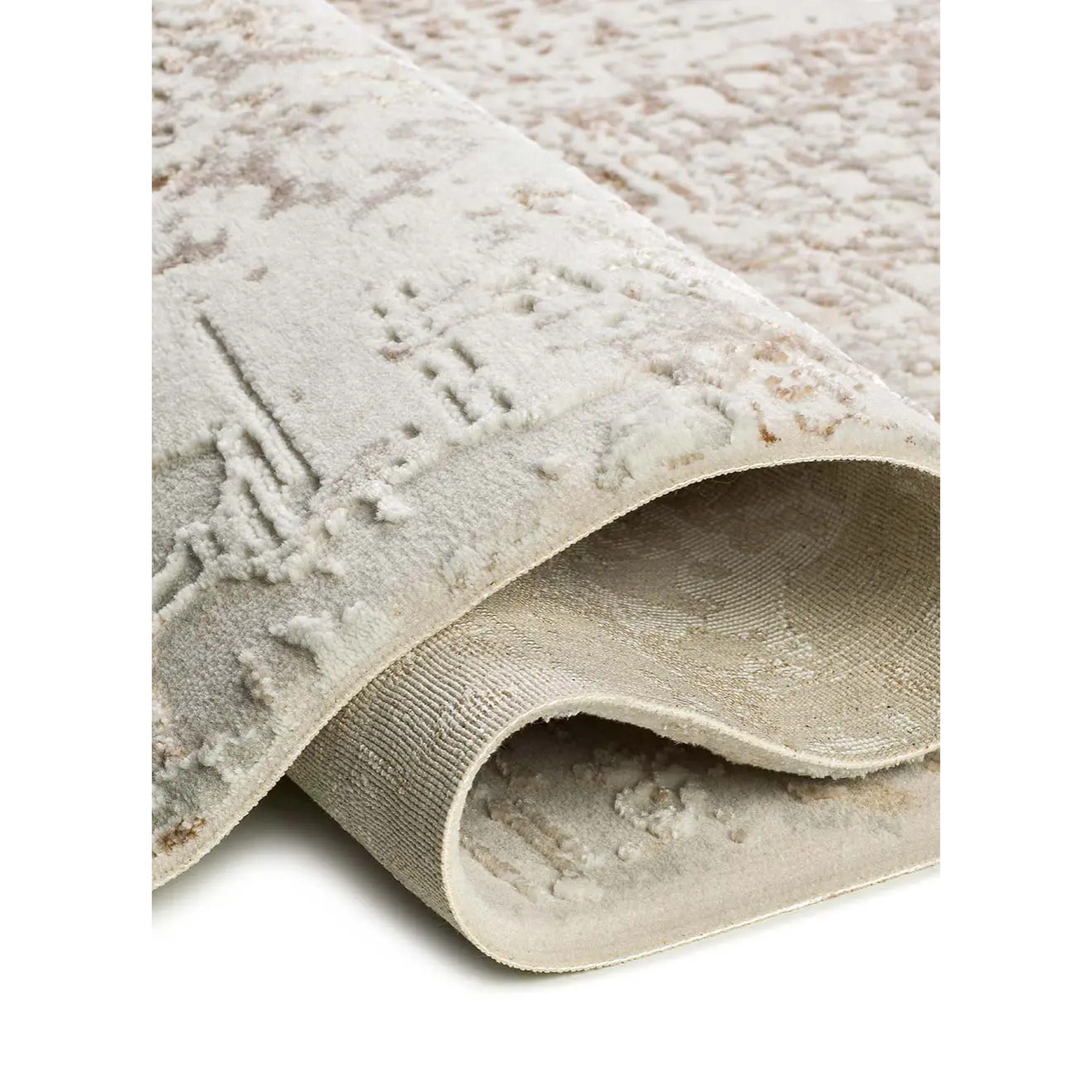 ORIS Alfombra abstracta con relieve beige, varias medidas disponibles.