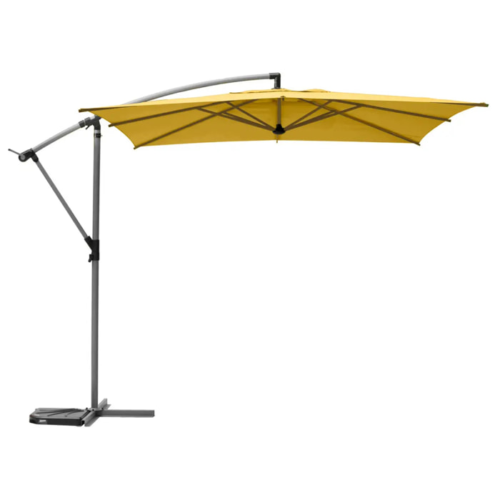 Parasol déporté carré Manoa Jaune moutarde