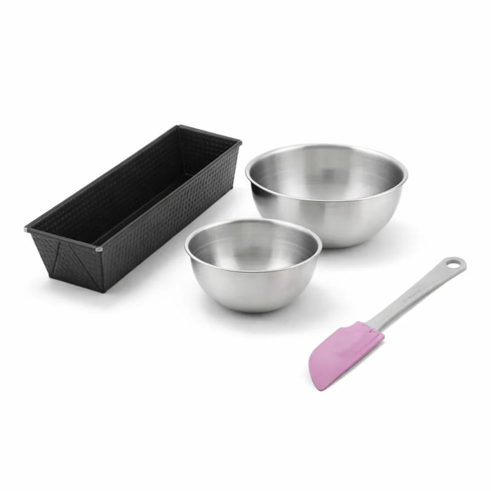 Set de 4 ustensiles de pâtisserie moule à gâteaux bols et spatule Black mettallic Black mettallic Zenker  Black mettallic