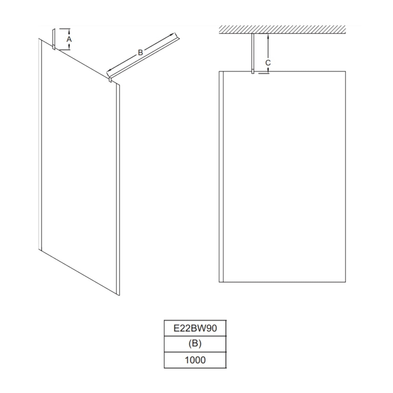 Barre de renfort horizontale pour paroi de douche Contra chromé