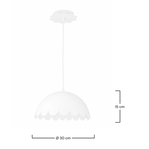 Suspension en métal blanc D30 cm - Flow